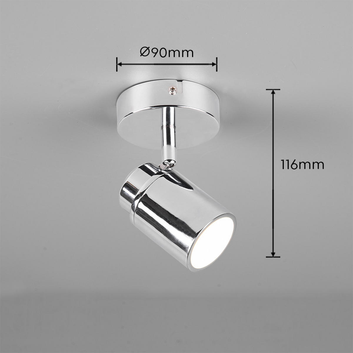 BADEZIMMER-WANDLEUCHTE ANGELO 10,5/15,5/9,0 cm  - Chromfarben, Design, Metall (10,5/15,5/9,0cm) - Trio Leuchten