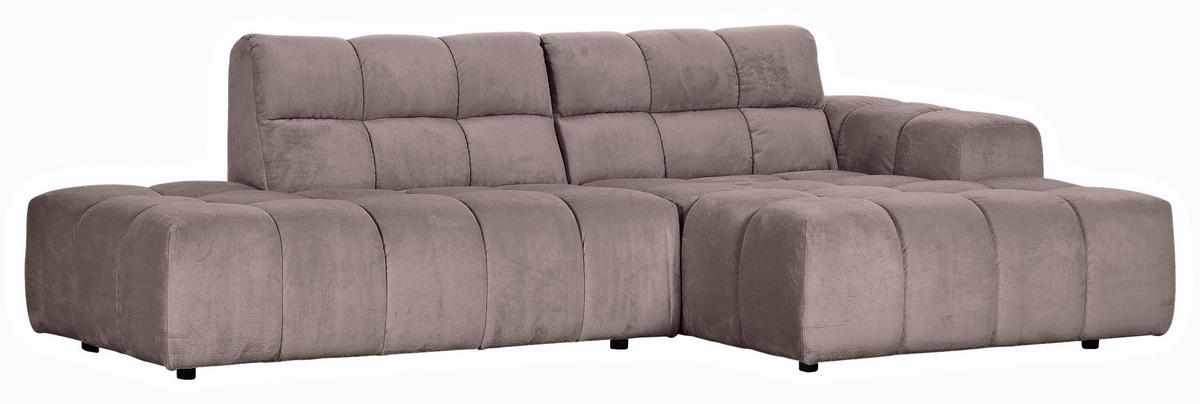 HÖRNSOFFA i plysch lerfärgad  - lerfärgad/svart, Klassisk, textil/plast (282/155cm) - MID.YOU