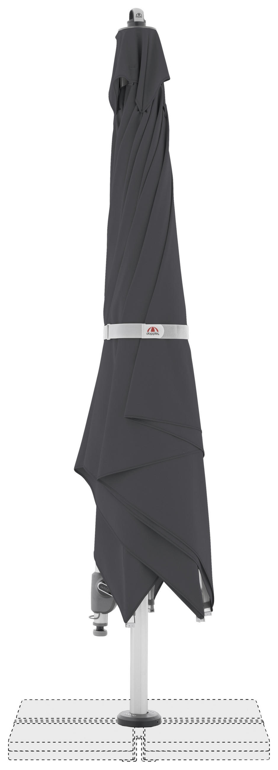 AMPELSCHIRM 300x300 cm  - Anthrazit/Hellgrau, Basics, Textil/Metall (300/300cm) - Doppler