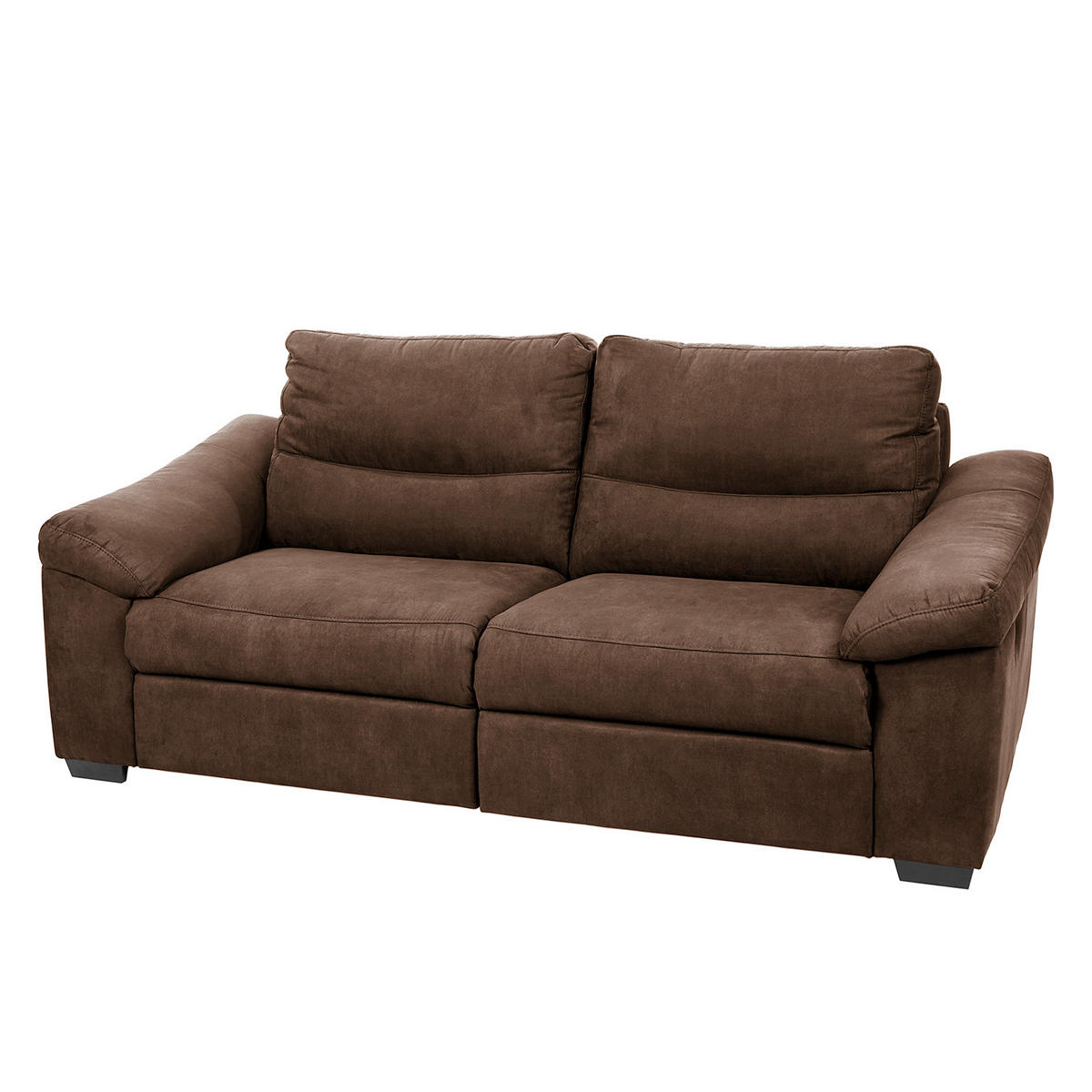 2,5-SITZER Flachgewebe Mokka  - Schwarz/Mokka, Design, Holz/Textil (214/97/97cm) - Livetastic