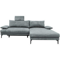 ECKSOFA Grau Webstoff  - Schwarz/Grau, Design, Textil/Metall (260/192cm) - MID.YOU