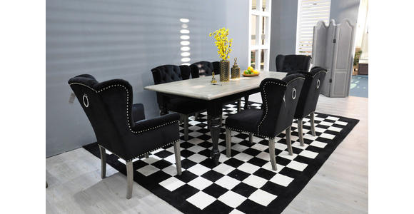 OHRENSESSEL in Samt Schwarz, Eichefarben - Eichefarben/Schwarz, LIFESTYLE, Holz/Textil (63/95/68cm) - Ambia Home