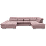 WOHNLANDSCHAFT in Mikrofaser Rosa  - Chromfarben/Rosa, Design, Kunststoff/Textil (204/350/211cm) - Xora