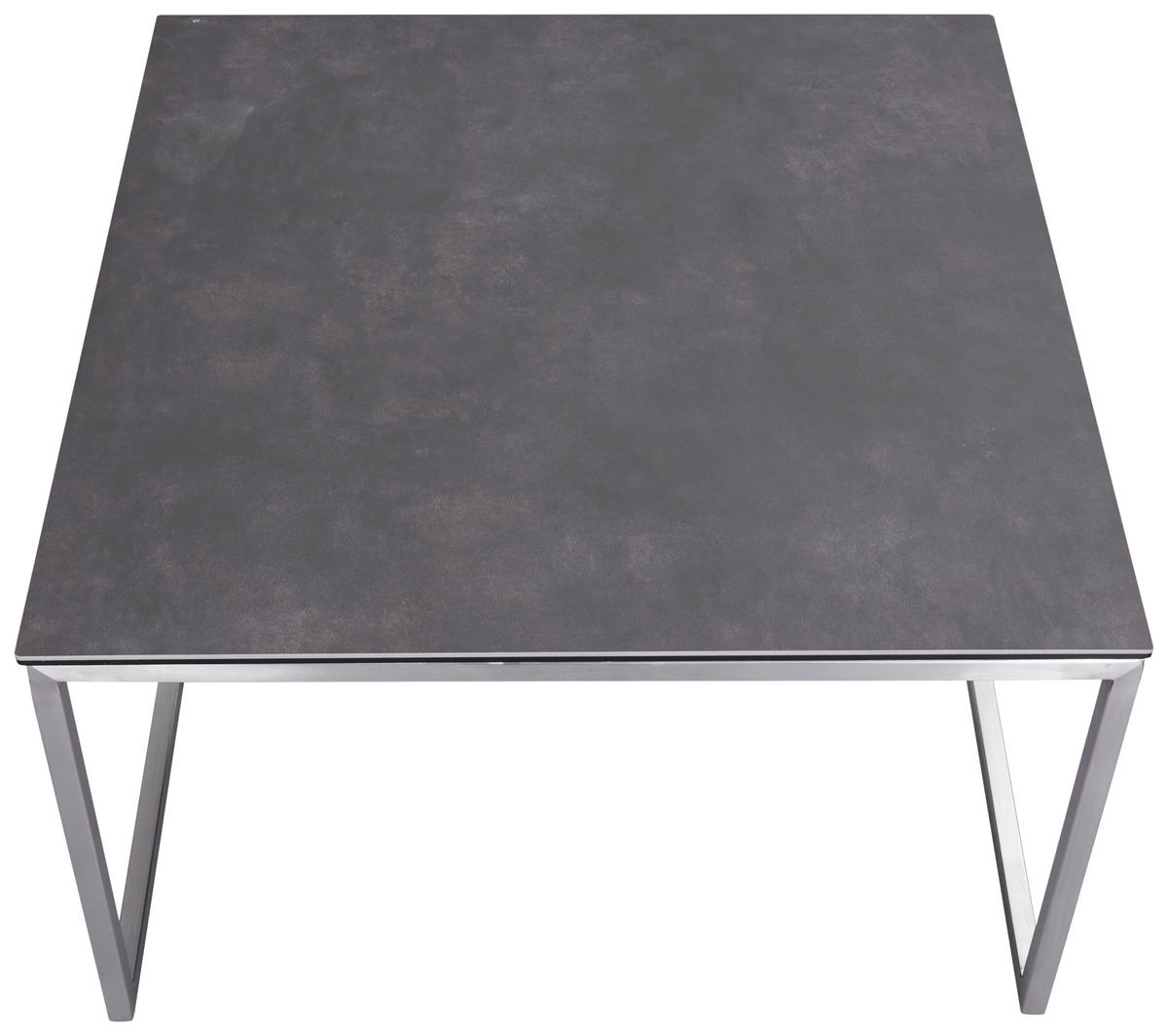 COUCHTISCH in Metall, Glas, Keramik 70/70/42 cm  - Edelstahlfarben/Anthrazit, Design, Glas/Keramik (70/70/42cm) - Novel