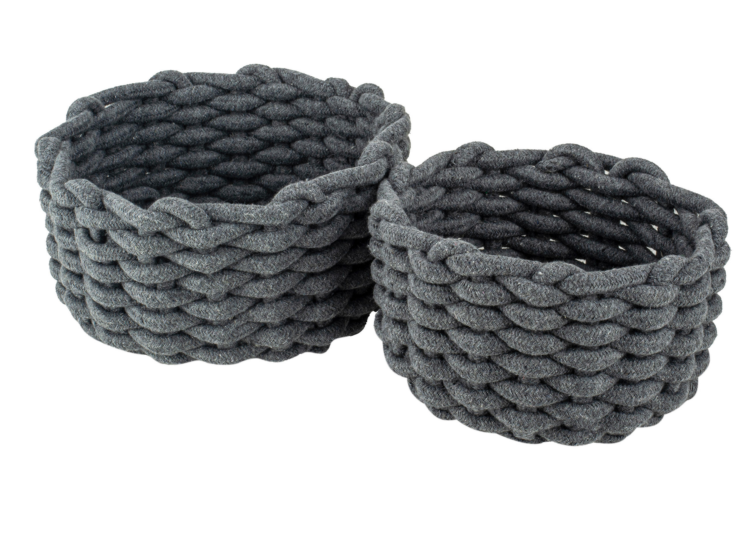 KOŠÍK NA DROBNOSTI, textil - antracitová, Basics, textil (22/19/12/11cm) - Justinus