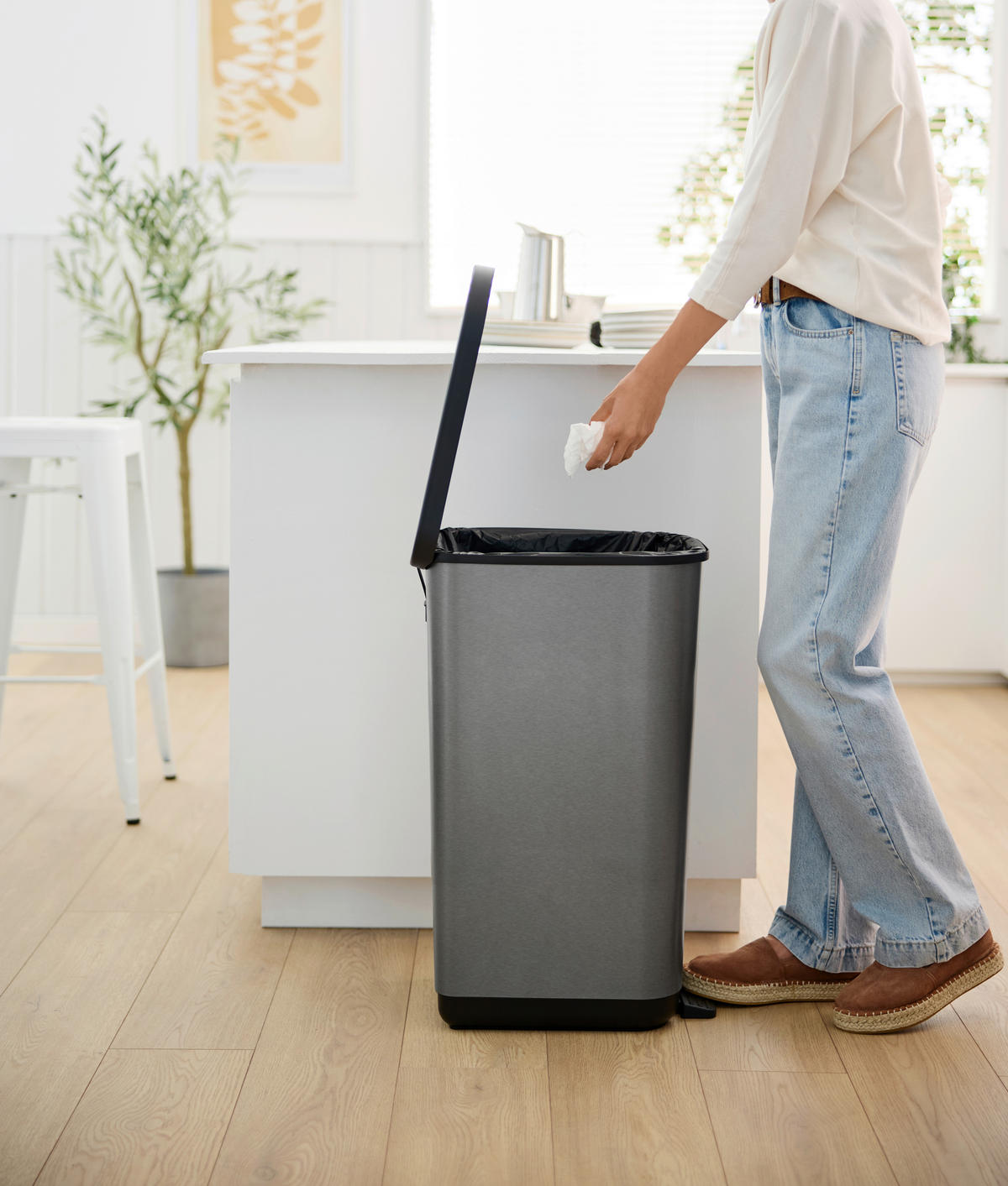 TRETEIMER Ribo 55 L  - Graphitfarben, KONVENTIONELL, Kunststoff (42.3/31.7/67.6cm) - Rotho