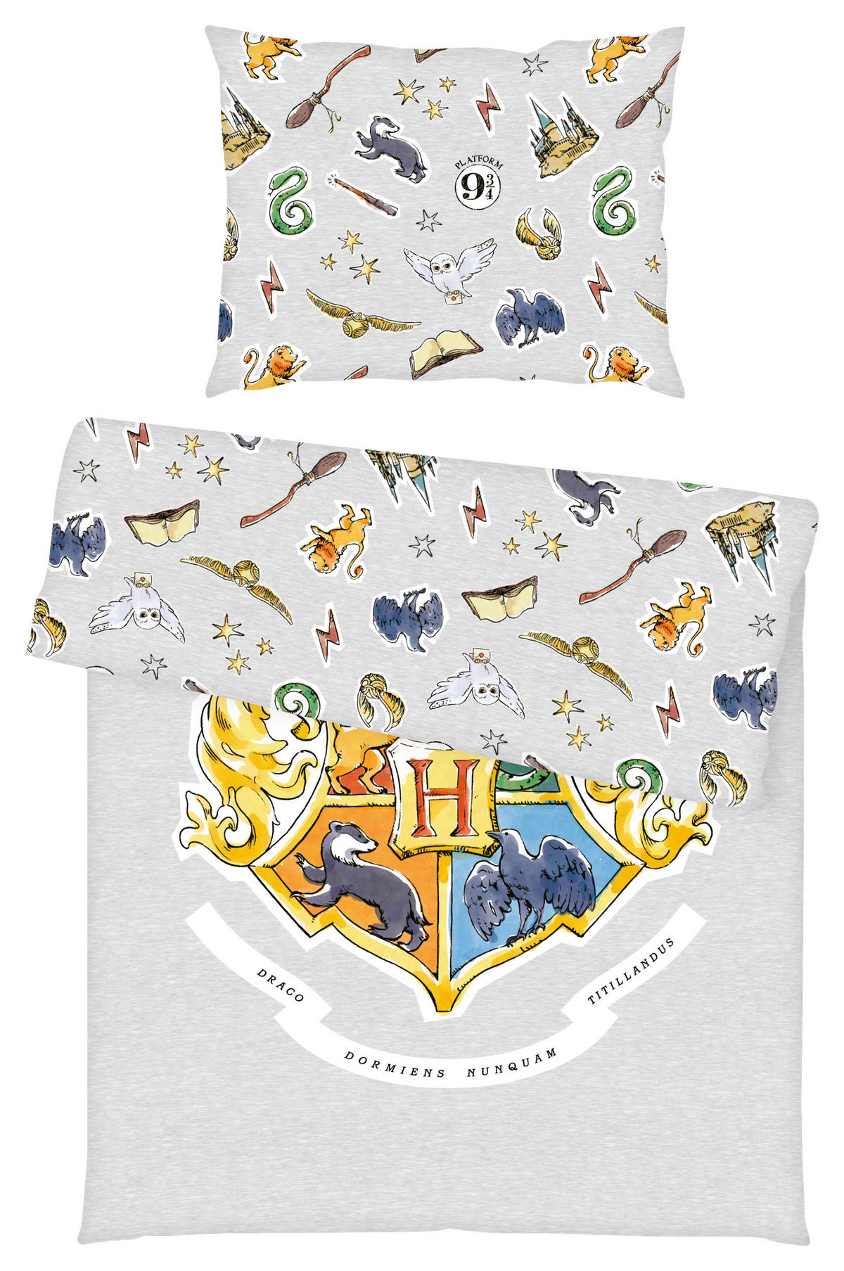 POVLEČENÍ HARRY POTTER 140/200 cm  - šedá/vícebarevná, Konvenční, textil (140/200cm)