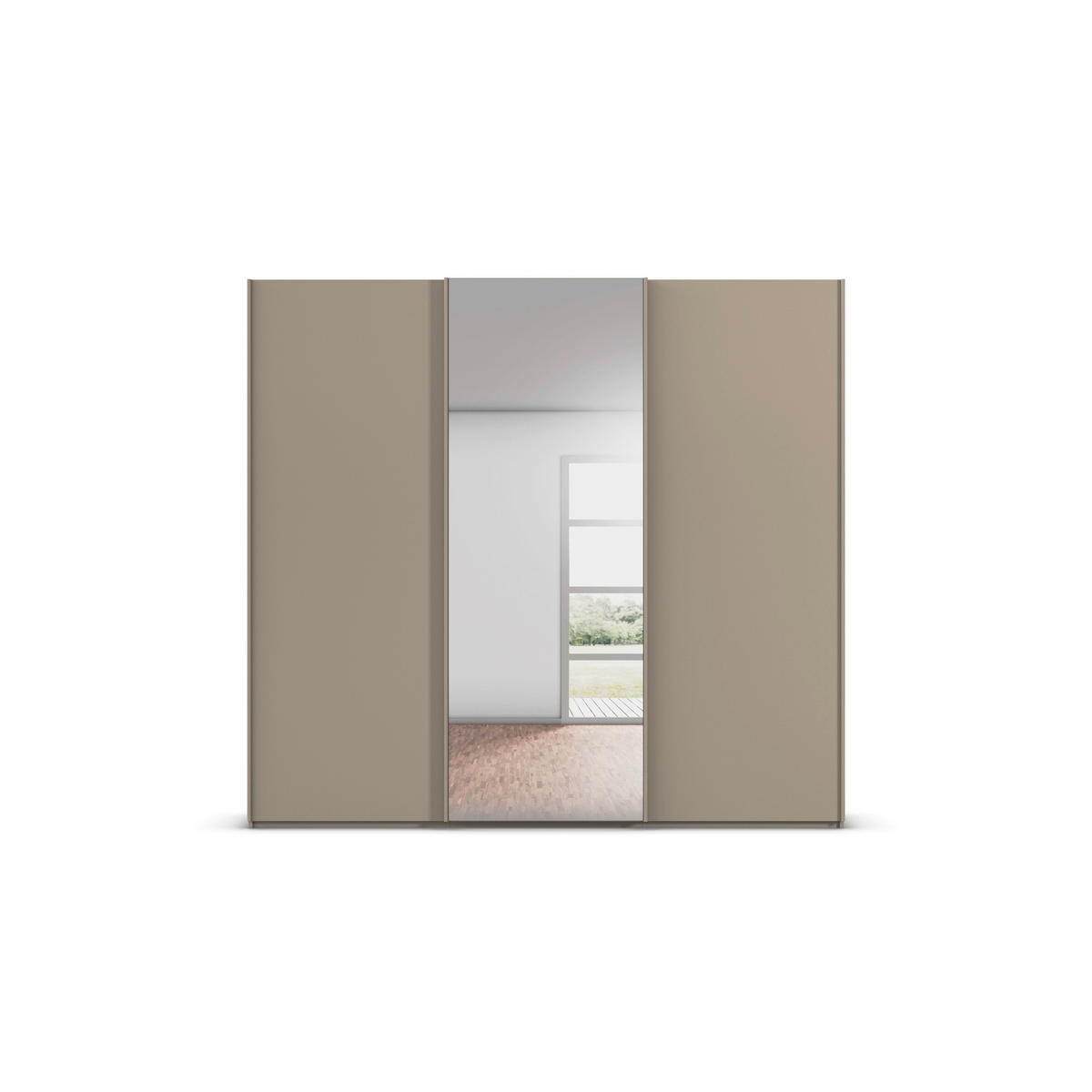 SCHWEBETÜRENSCHRANK 242/223/69 cm,  in Fango, 3 Tür(en)  - Fango, Basics, Glas/Holzwerkstoff (242/223/69cm) - Rauch Möbel