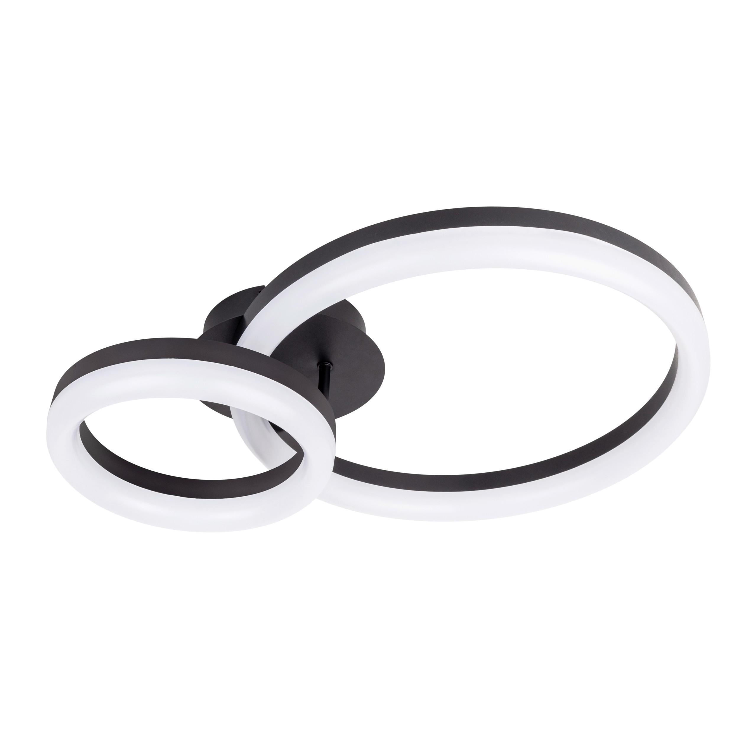 LED-DECKENLEUCHTE Circulo 53/40/14 cm   - Schwarz/Weiß, KONVENTIONELL, Kunststoff/Metall (53/40/14cm) - Näve