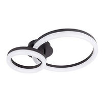 LED-DECKENLEUCHTE Circulo 53/40/14 cm   - Schwarz/Weiß, KONVENTIONELL, Kunststoff/Metall (53/40/14cm) - Näve