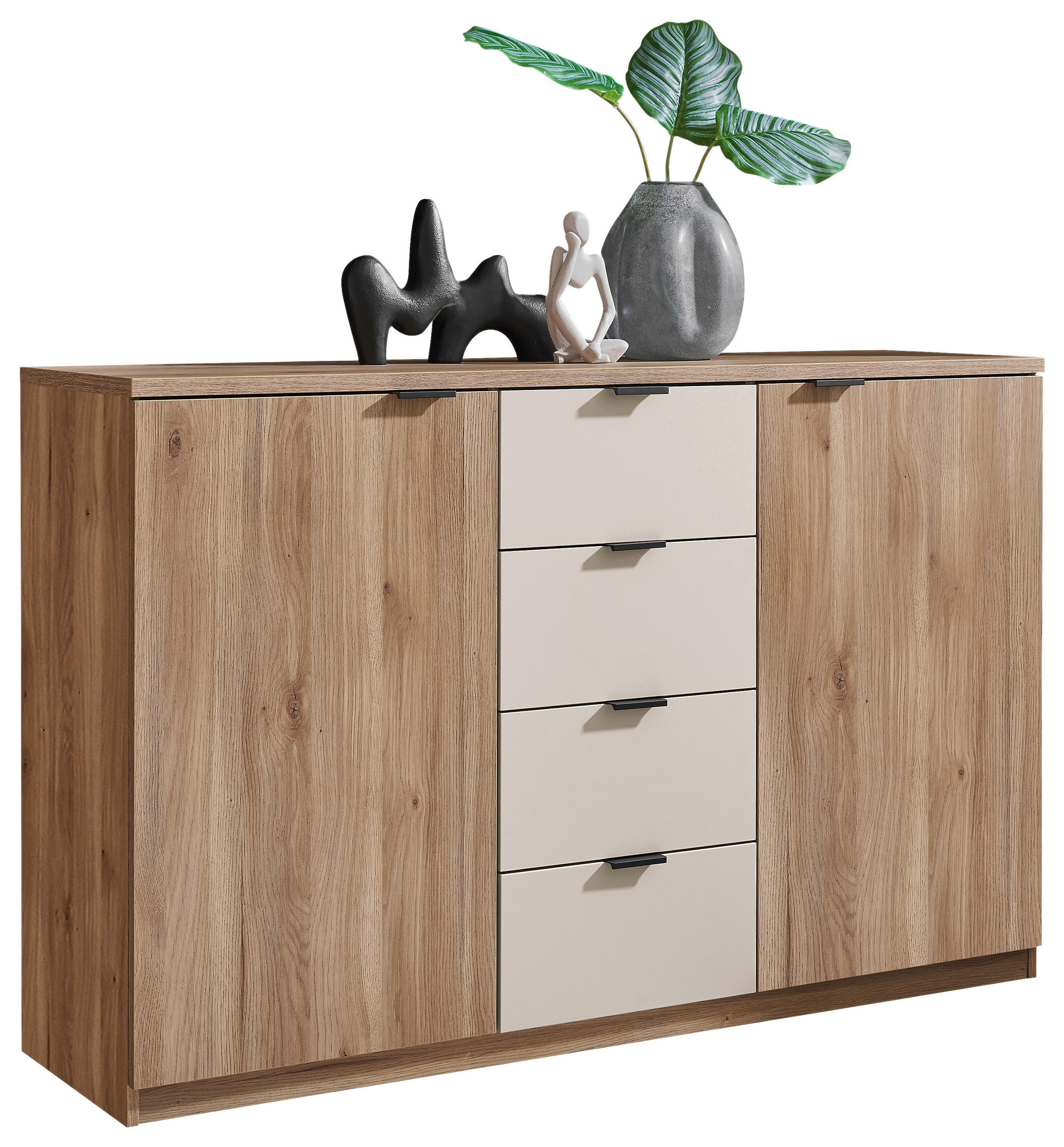 SIDEBOARD DANAO  in 140/90/38 cm  - Kaschmir/Eichefarben, Design, Holzwerkstoff/Metall (140/90/38cm) - Xora