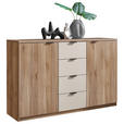 SIDEBOARD DANAO  in 140/90/38 cm  - Kaschmir/Eichefarben, Design, Holzwerkstoff/Metall (140/90/38cm) - Xora