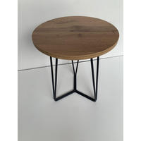 KLUB STOLIĆ crna, boje hrasta  metal, drvni materijal  - boje hrasta/crna, Moderno, drvni materijal/metal (50cm)