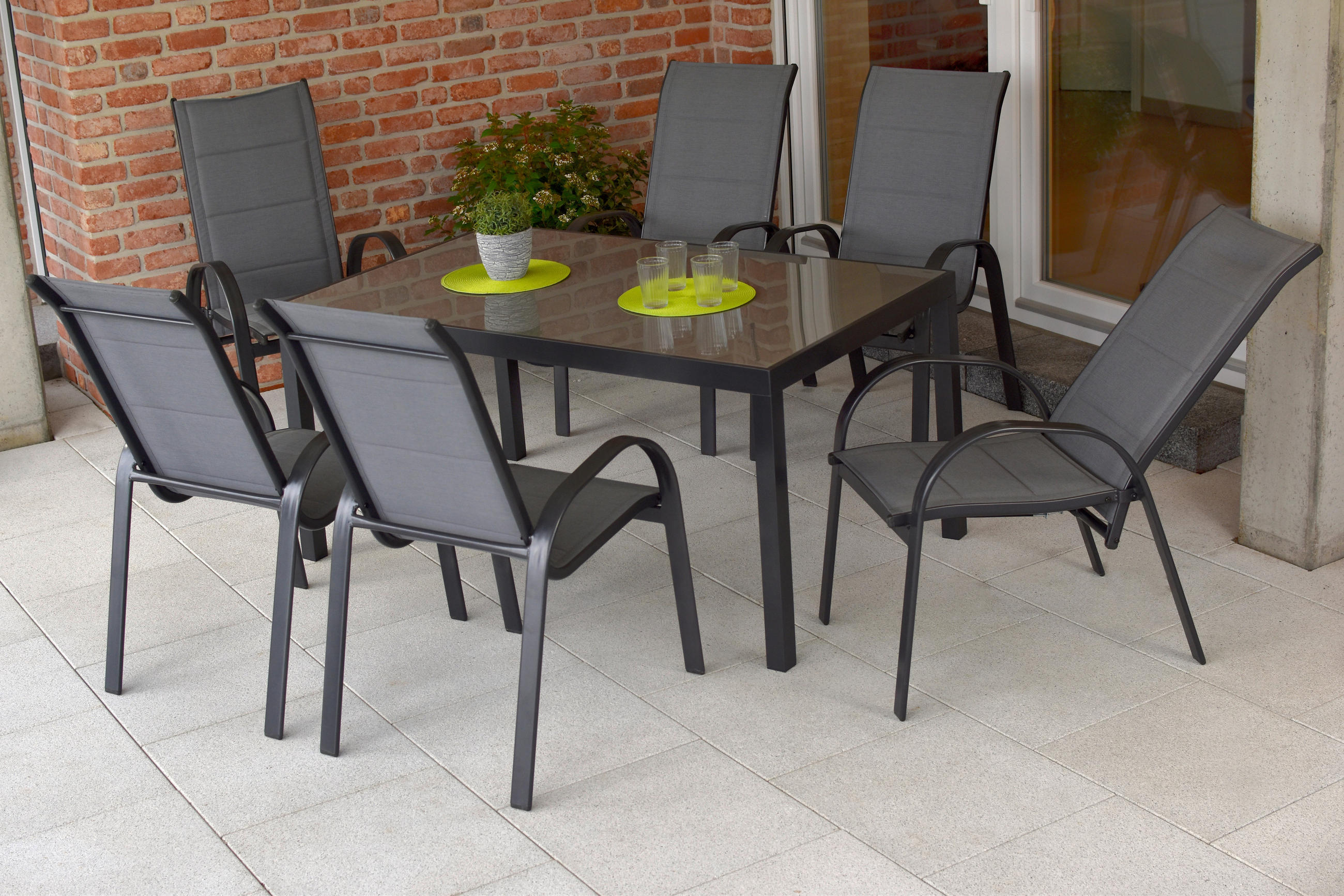 STAPELSESSEL in Metall Anthrazit, Graphitfarben  - Anthrazit/Graphitfarben, MODERN, Kunststoff/Metall (59/107/71cm) - Gardenson