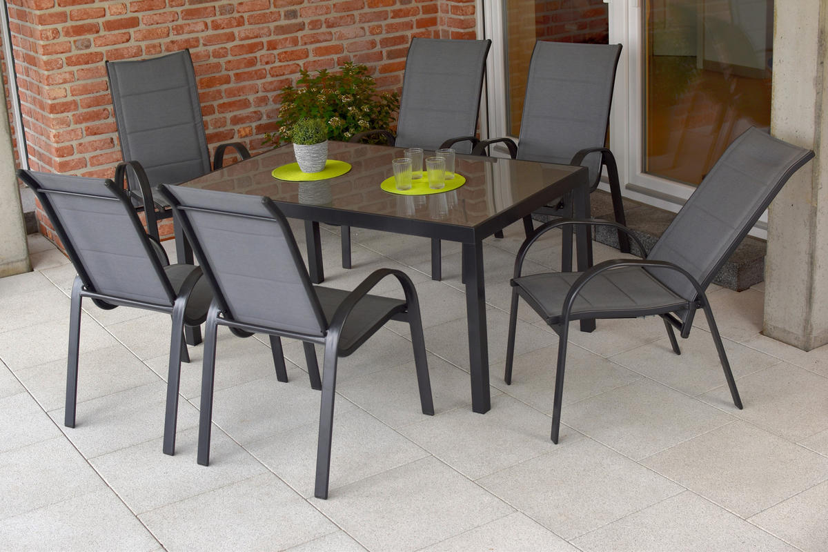 STAPELSESSEL Aluminium Anthrazit, Graphitfarben  - Anthrazit/Graphitfarben, MODERN, Kunststoff/Metall (59/107/71cm) - Gardenson