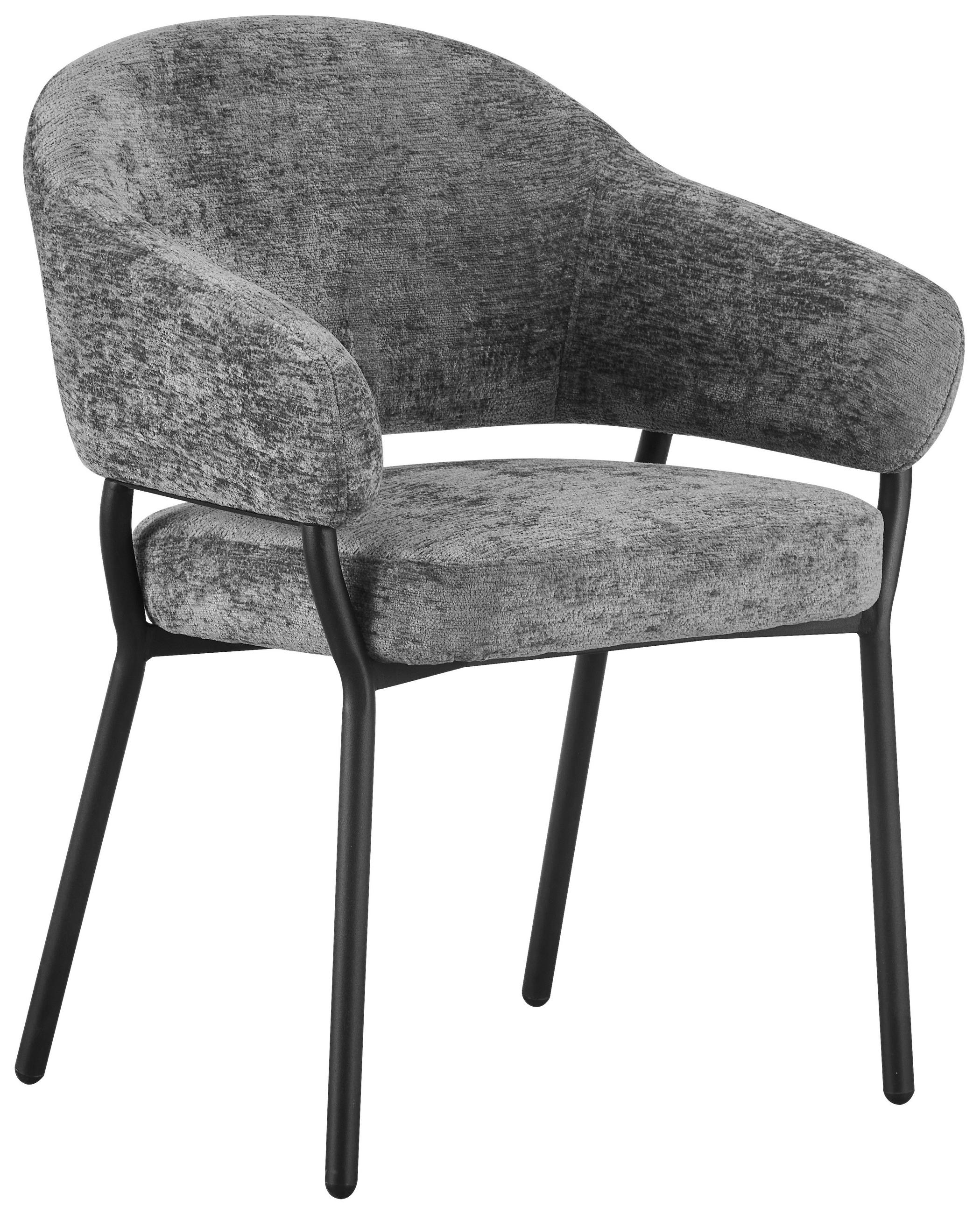 ARMLEHNSTUHL  in Eisen Mikrofaser  - Anthrazit/Schwarz, KONVENTIONELL, Holz/Textil (60/80/62cm) - MID.YOU