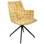 ARMLEHNSTUHL  Sitzfläche 360° drehbar, automatische Rückholfunktion Jacquard  - Gelb/Schwarz, Design, Textil/Metall (59/89,5/63cm) - Novel