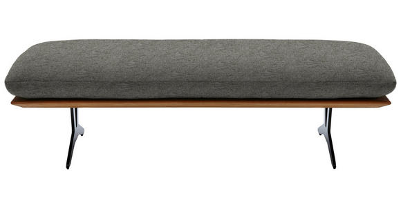 HOCKERBANK in Holz, Textil Grau  - Schwarz/Grau, Design, Holz/Textil (150/43/60cm) - Dieter Knoll