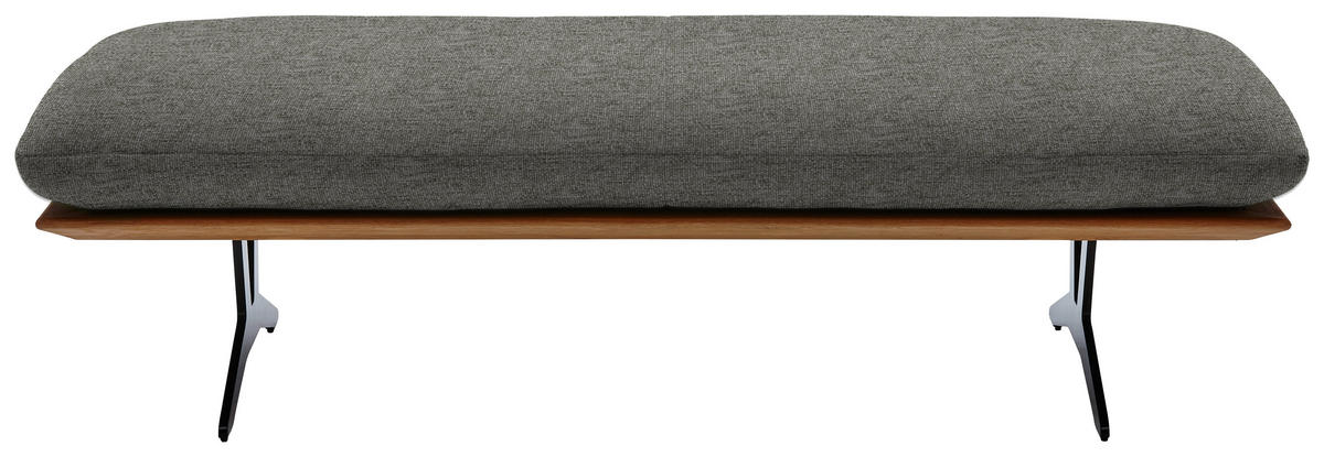 HOCKERBANK in Holz, Textil Grau  - Schwarz/Grau, Design, Holz/Textil (150/43/60cm) - Dieter Knoll