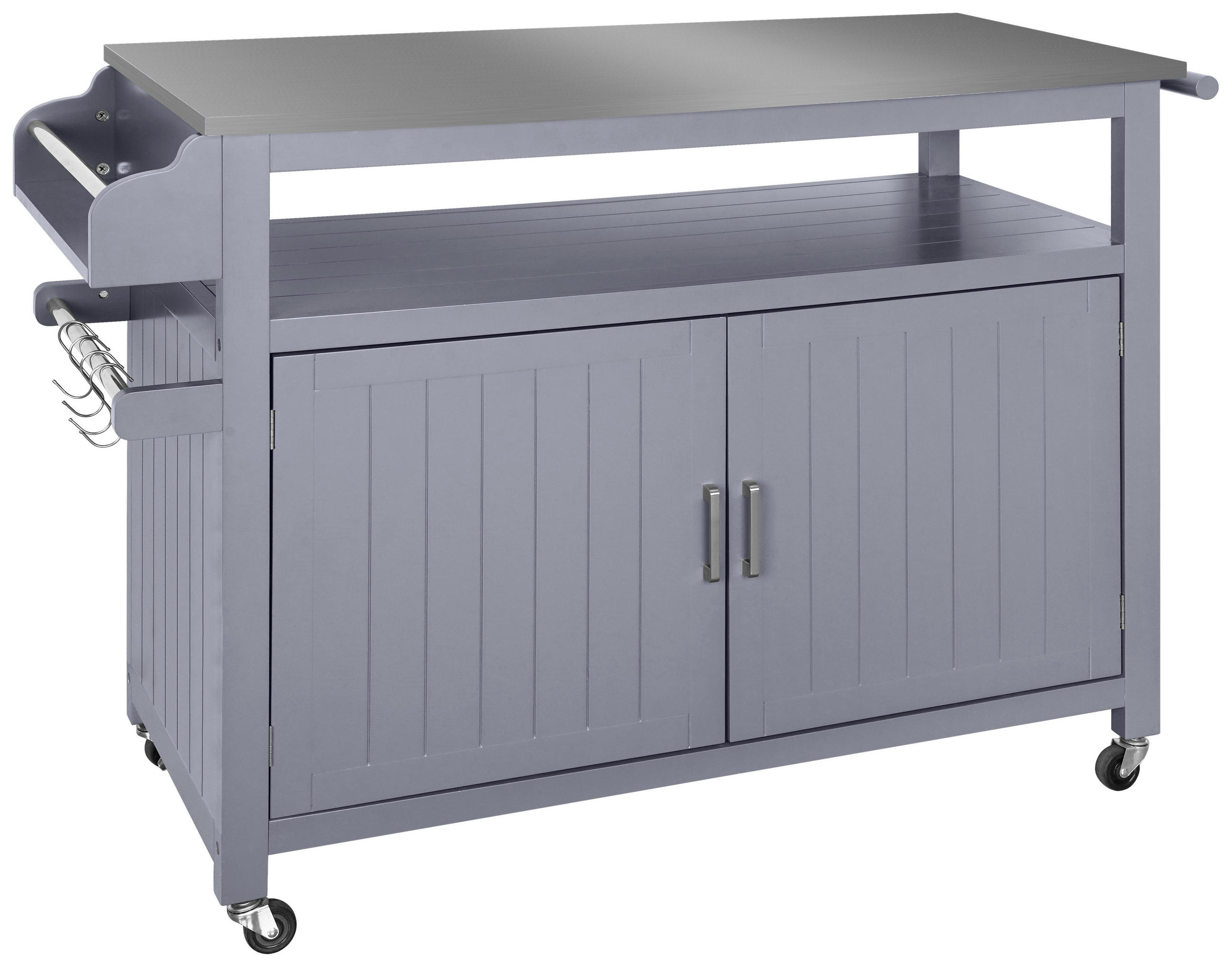 KÜCHENINSEL   in Grau, Edelstahlfarben  - Edelstahlfarben/Silberfarben, Basics, Holzwerkstoff/Metall (110/127/89/53cm) - MID.YOU