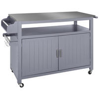 KÜCHENINSEL   in Grau, Edelstahlfarben  - Edelstahlfarben/Silberfarben, Basics, Holzwerkstoff/Metall (110/127/89/53cm) - MID.YOU