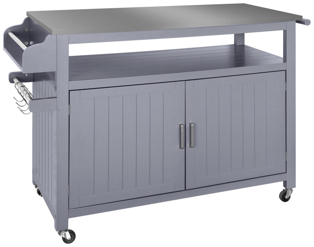 KÜCHENINSEL   in Grau, Edelstahlfarben  - Edelstahlfarben/Silberfarben, Basics, Holzwerkstoff/Metall (110/127/89/53cm) - MID.YOU