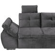 ECKSOFA  in Mikrovelours Grau  - Schwarz/Grau, KONVENTIONELL, Kunststoff/Textil (275/170cm) - Carryhome