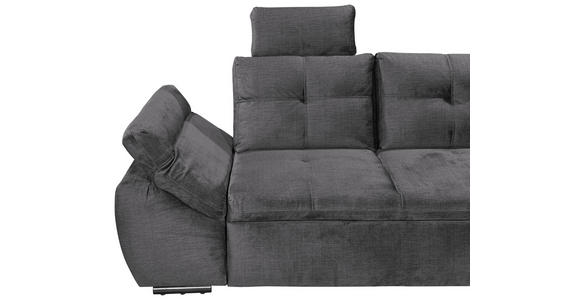 ECKSOFA  in Mikrovelours Grau  - Schwarz/Grau, KONVENTIONELL, Kunststoff/Textil (275/170cm) - Carryhome