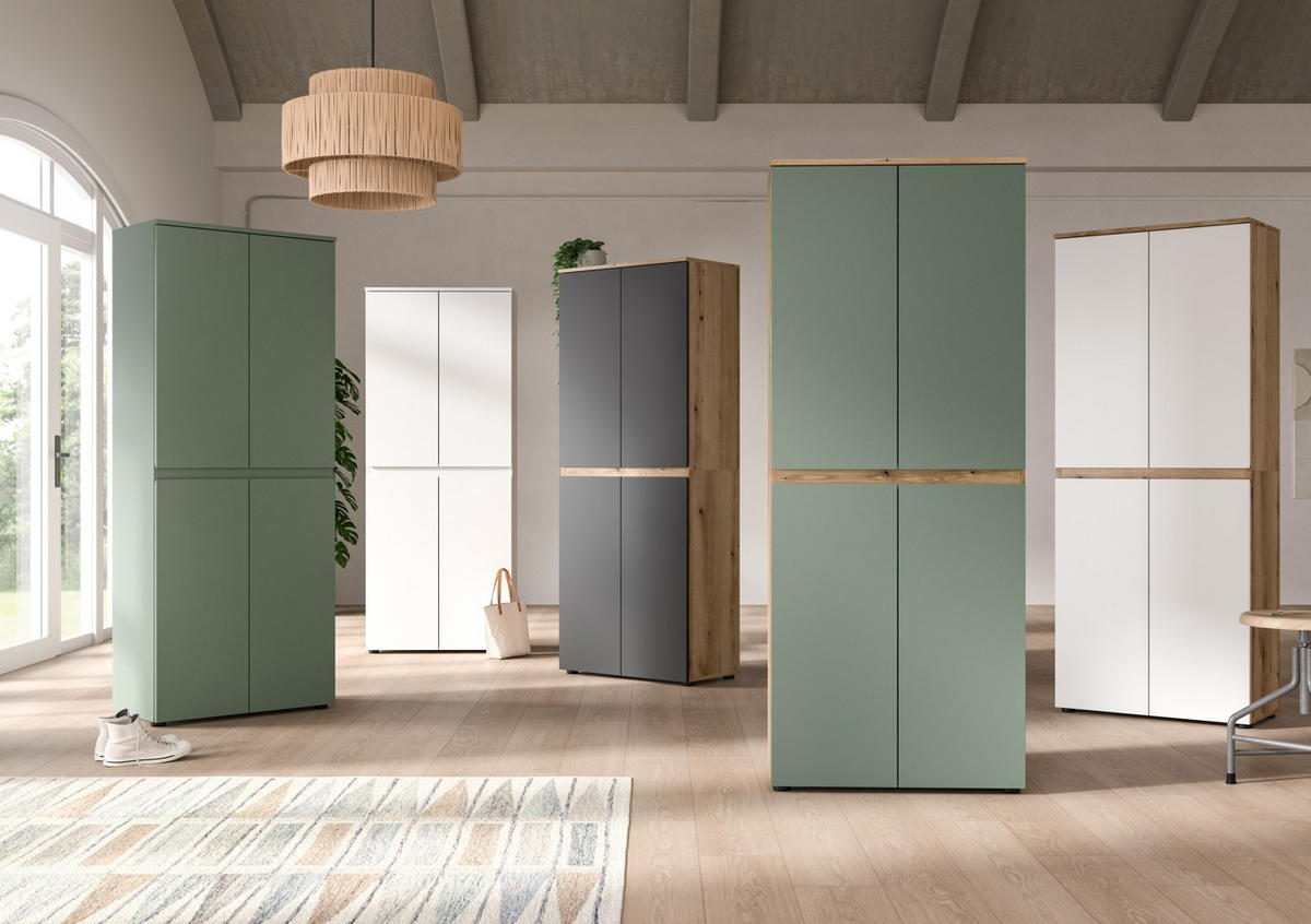 PREDSIEŇOVÁ SKRIŇA, biela, 190/175/37 cm - čierna/biela, Design, kompozitné drevo/plast (190/175/37cm) - Livetastic