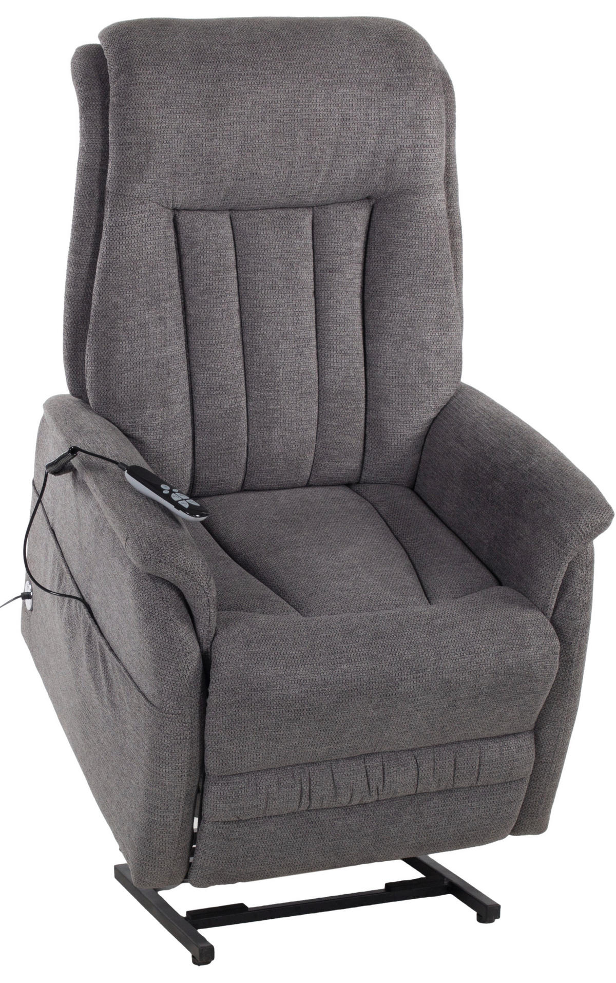FERNSEHSESSEL  mit Aufstehhilfe Webstoff Dunkelgrau  - Dunkelgrau/Schwarz, KONVENTIONELL, Textil (77/115/90cm) - Cantus