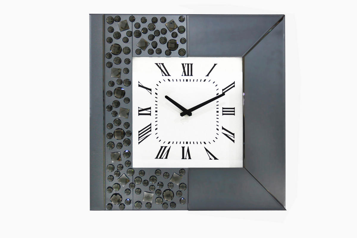 WANDUHR  Grau  - Grau, Trend, Glas (50/50cm) - Ambia Home