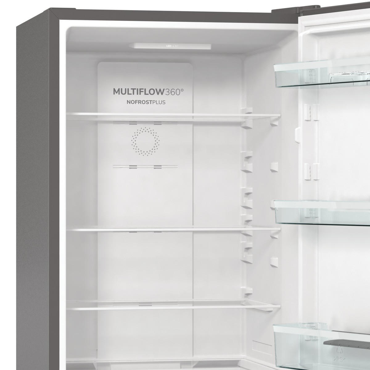 KÜHL-GEFRIER-KOMBINATION N61EA2XL4  - Edelstahlfarben, Basics, Glas/Kunststoff (60/185/59,2cm) - Gorenje