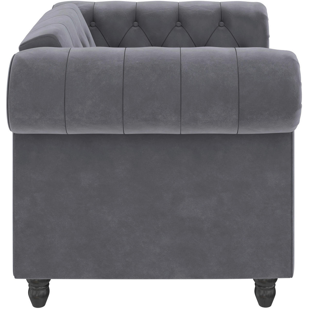 SESSEL in Velours Anthrazit  - Anthrazit/Schwarz, Basics, Holz/Textil (111/83/87cm) - Livetastic