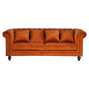 CHESTERFIELDSOFFA i sammet mörk orange  - mörk orange, Design, trä/textil (217/80/88cm) - Livetastic