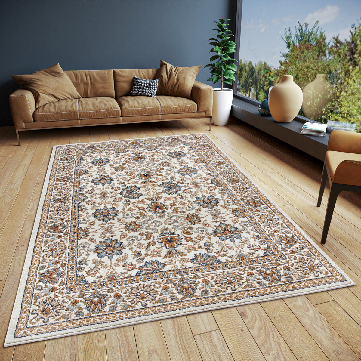 ORIENTTEPPICH 57/90 cm Luxor Creme  - Creme, Design, Kunststoff/Textil (57/90cm)