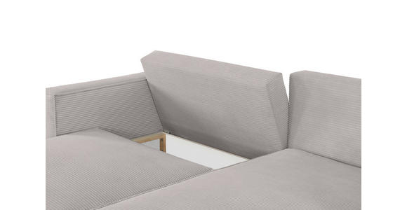 ECKSOFA Grau Feincord  - Schwarz/Grau, KONVENTIONELL, Kunststoff/Textil (242/151cm) - Carryhome