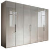 FALTTÜRENSCHRANK 300/216/58 cm 6-türig Grau  - Schieferfarben/Grau, KONVENTIONELL, Glas/Holzwerkstoff (300/216/58cm) - Novel
