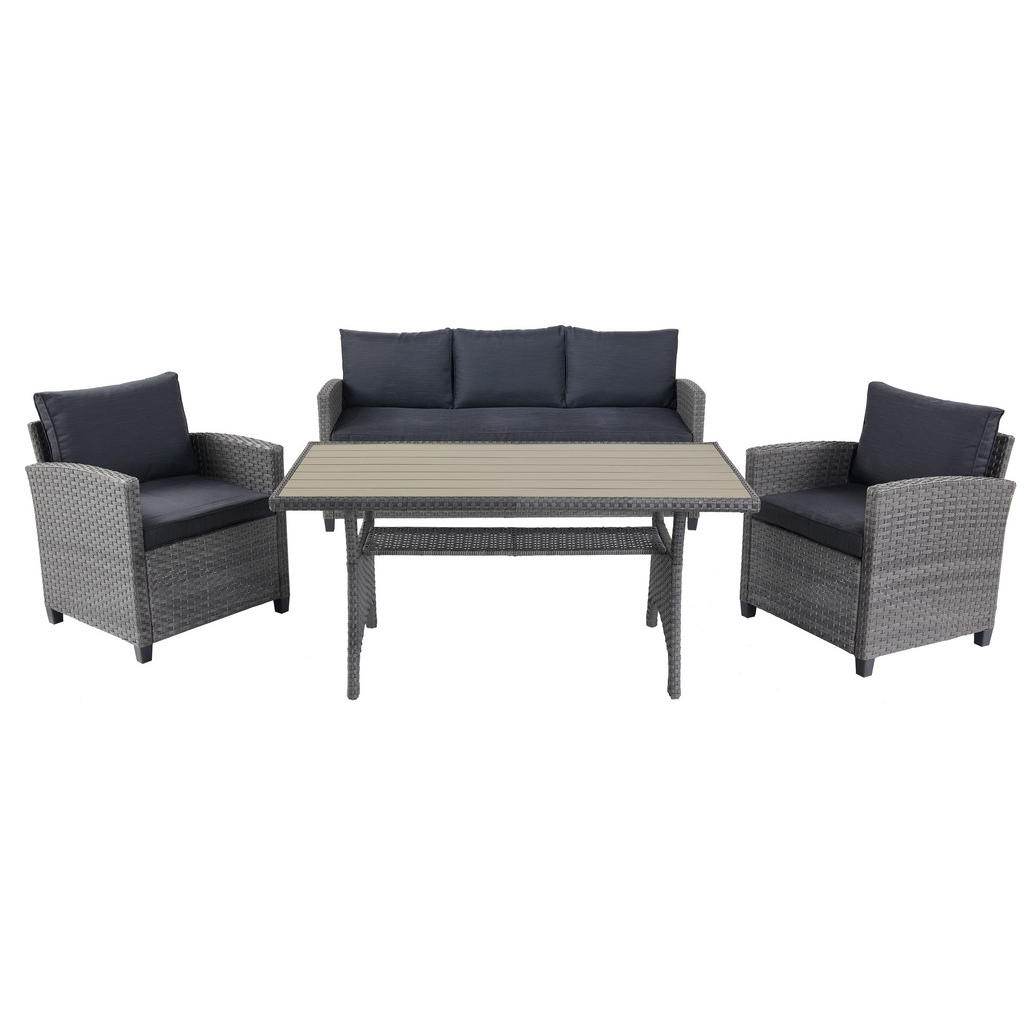 Loungegarnitur 4-tlg. Lisabon Aus Kunststoff Mit Kissen