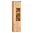 VITRINE  in furniert, massiv Asteiche Eichefarben - Eichefarben/Schwarz, Natur, Glas/Holz (52/205/38cm) - Cantus