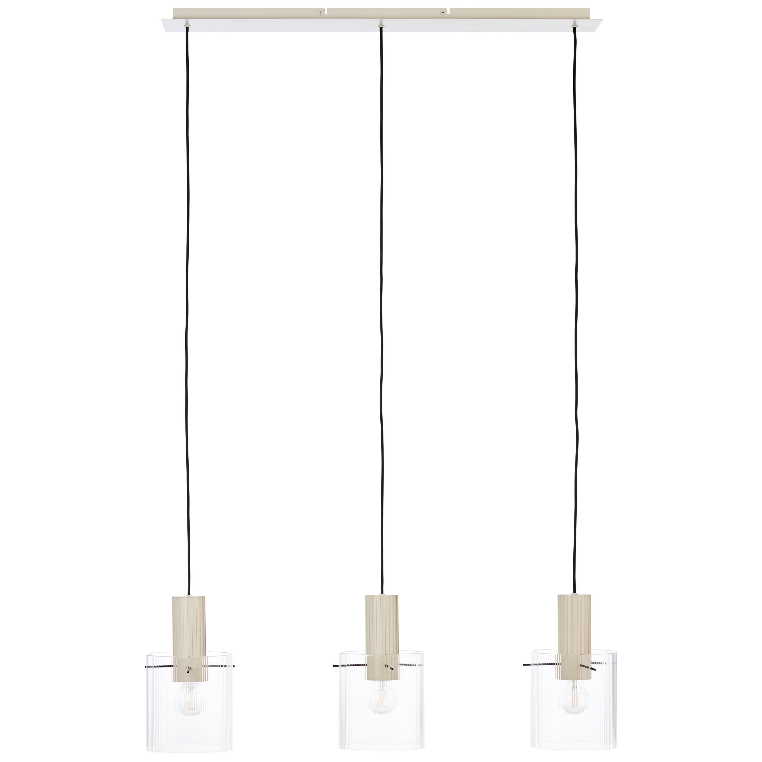 HÄNGLAMPA Göteburg 98/18/150 cm  - beige/transparent, Basics, metall/glas (98/18/150cm) - Dieter Knoll