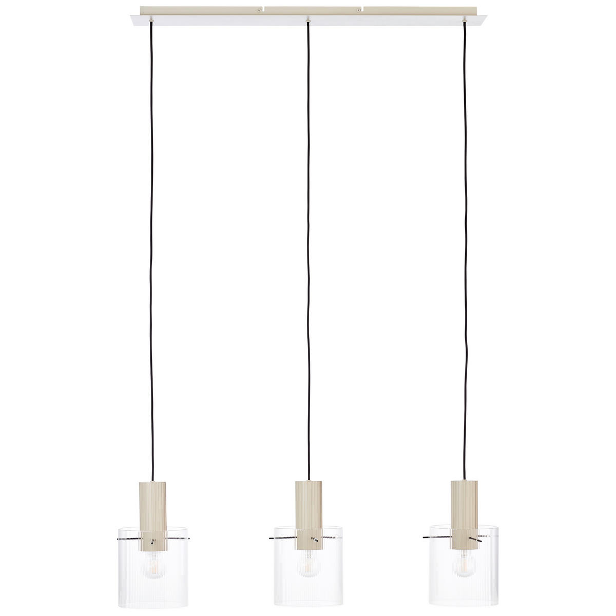 HÄNGELEUCHTE 98/18/150 cm    - Transparent/Beige, Basics, Glas/Metall (98/18/150cm) - Brilliant