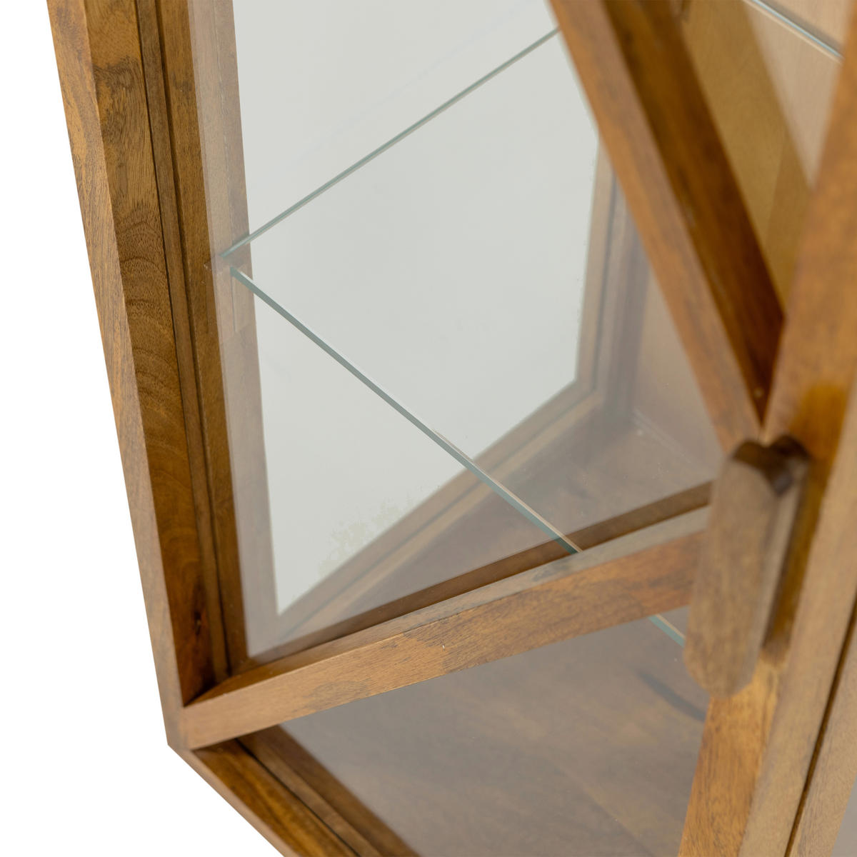 VITRINE Kella in vollmassiv Mangoholz Naturfarben  - Naturfarben, Design, Glas/Holz (40/137/39cm) - Livetastic