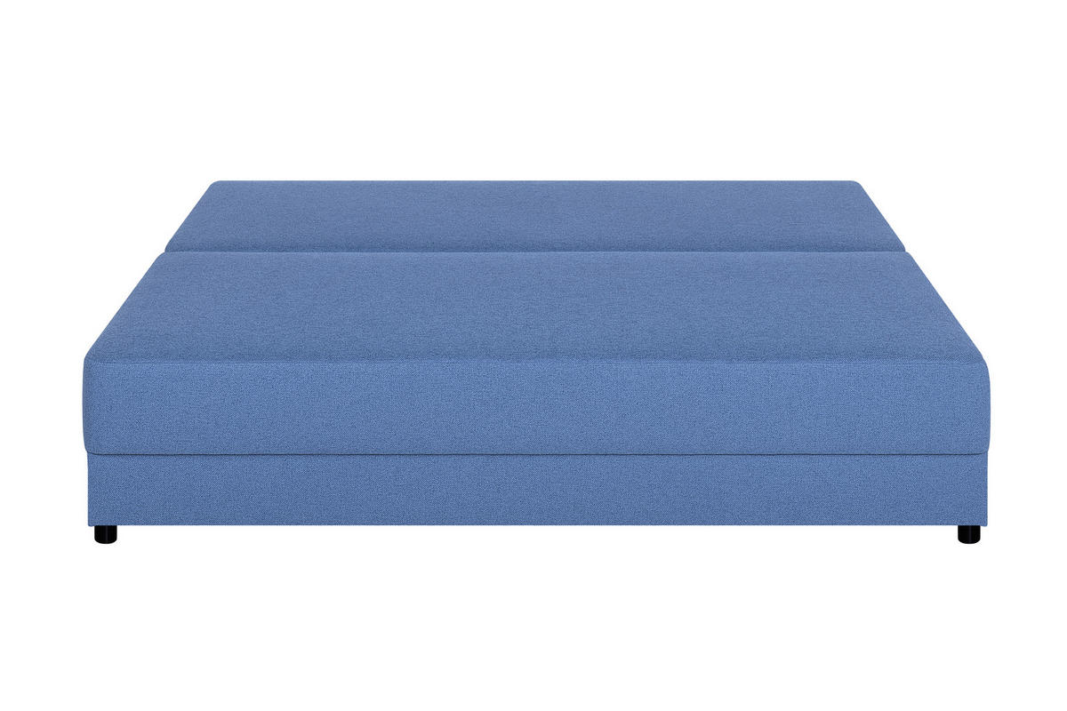 SCHLAFSOFA  mit Rücken echt Webstoff Blau  - Blau/Schwarz, Basics, Kunststoff/Textil (200/90/103cm) - P & B