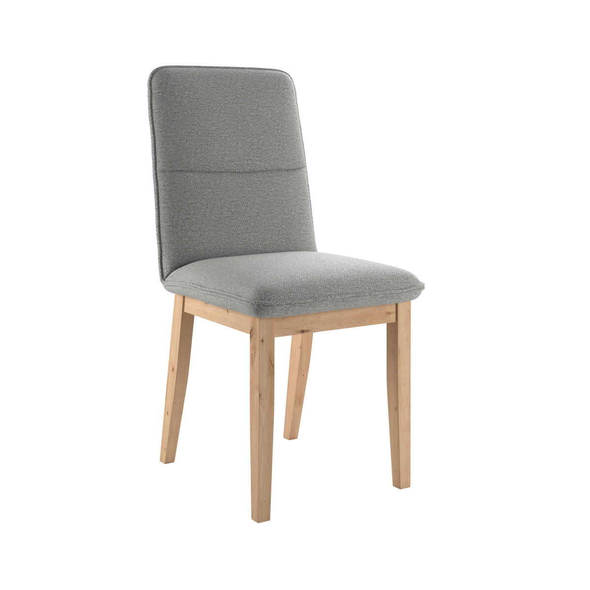 STUHL   Webstoff  - Eichefarben/Hellgrau, KONVENTIONELL, Holz/Textil (47/91/56cm) - Livetastic