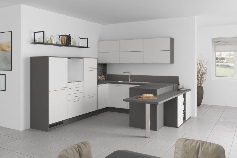 U-Küche Ip3150 Grau/Grafit 298x294x255 cm ohne Geräte