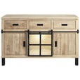 BUFFET 145/180/42 cm  in  - Graubraun/Schwarz, LIFESTYLE, Glas/Holz (145/180/42cm) - Landscape