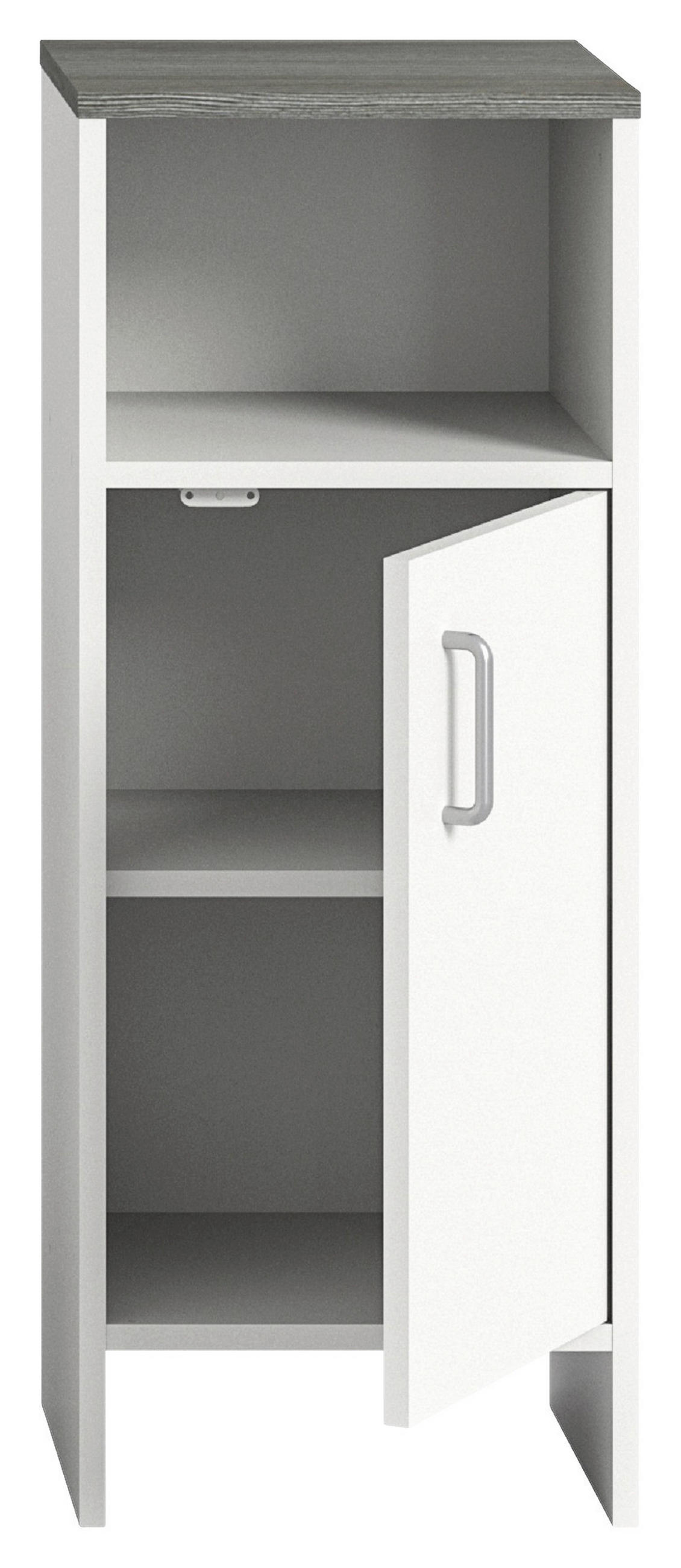 UNTERSCHRANK 32/82/28 cm   - Silberfarben/Weiß, MODERN, Holzwerkstoff/Kunststoff (32/82/28cm) - Xora