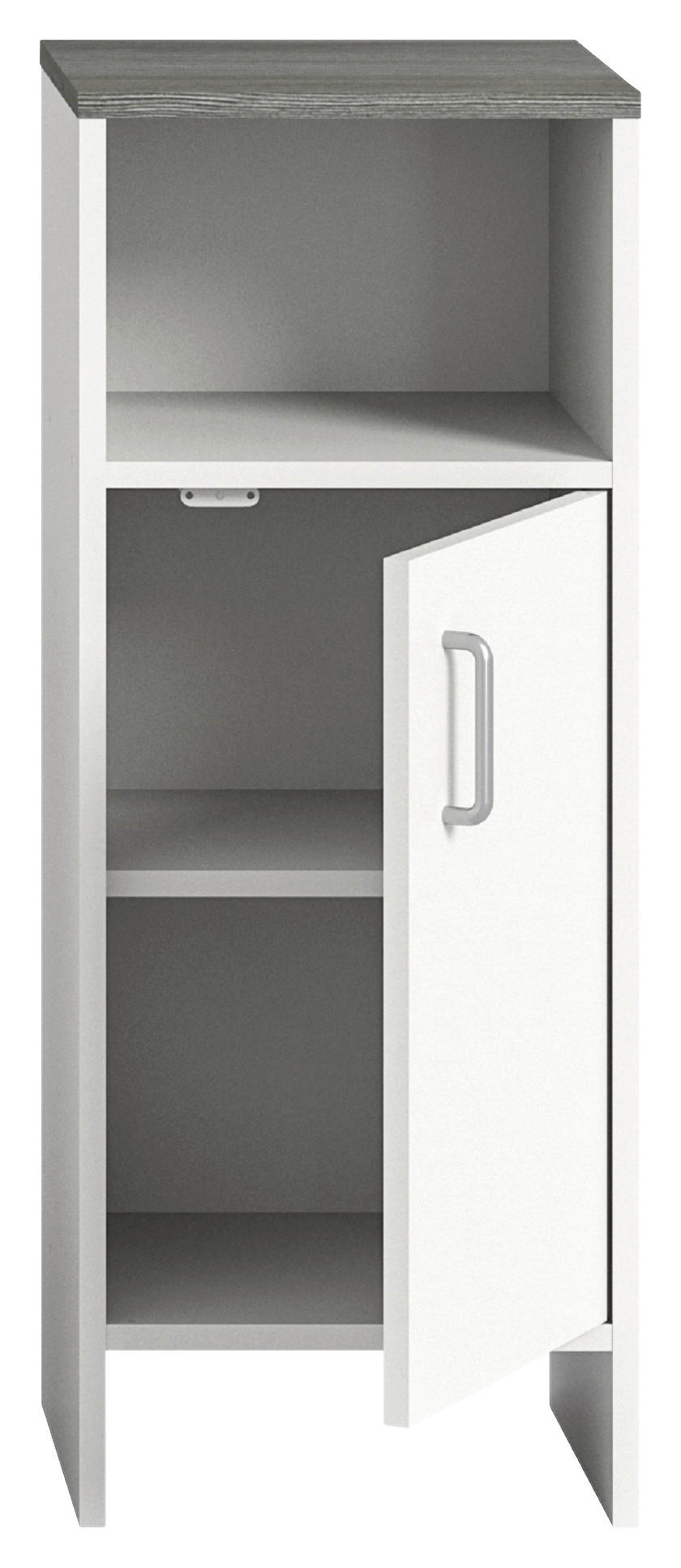 Thumbnail - Xora Unterschrank, Weiß, Silbereichen, Kunststoff, 1 Fächer, 32x82x28 cm, Zusatzausstattung erhältlich, stehend, Badezim...