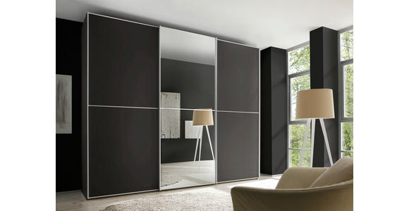 SCHWEBETÜRENSCHRANK in Weiß - Chromfarben/Weiß, Design, Glas/Holzwerkstoff (336/240/68cm) - Moderano