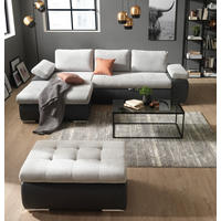 TABURE 92/45/61 cm  svetlosiva, tamnosiva  - tamnosiva/boja nikla, Dizajnerski, tekstil (92/45/61cm) - Xora